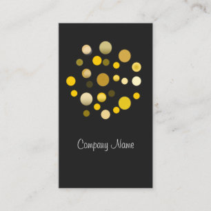 Grey Gold Dotted Modern Business Card Template