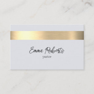Grey Gold Foil Rustic Faux Jesus Christ Pastor Business Card