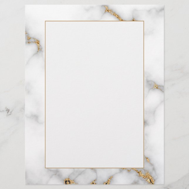Grey & Gold Marble Look Custom Letterhead (Front)