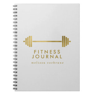 Grey & Gold Personalised Fitness Journal