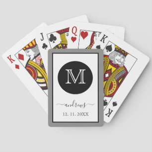 Grey Gold Personalised Monogram and Name Playing C Playing Cards