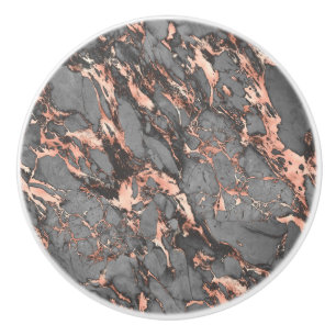 Grey gold rose marble modern design ceramic knob