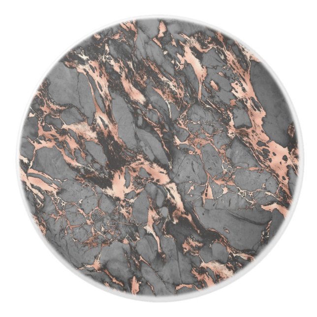 Grey gold rose marble modern design ceramic knob (Front)