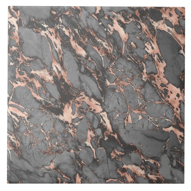 Grey gold rose marble modern design ceramic tile (Front)