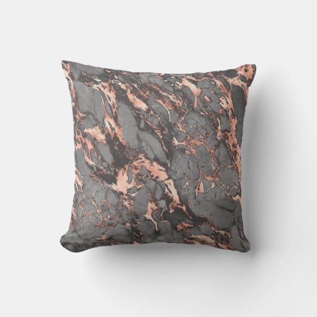 Grey gold rose marble modern design cushion (Front)