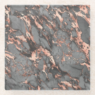 Grey gold rose marble modern design glass coaster