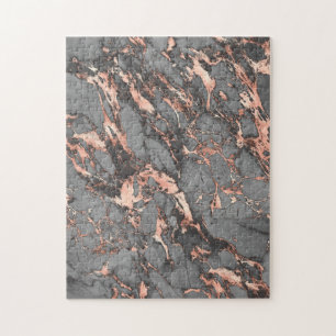 Grey gold rose marble modern design jigsaw puzzle