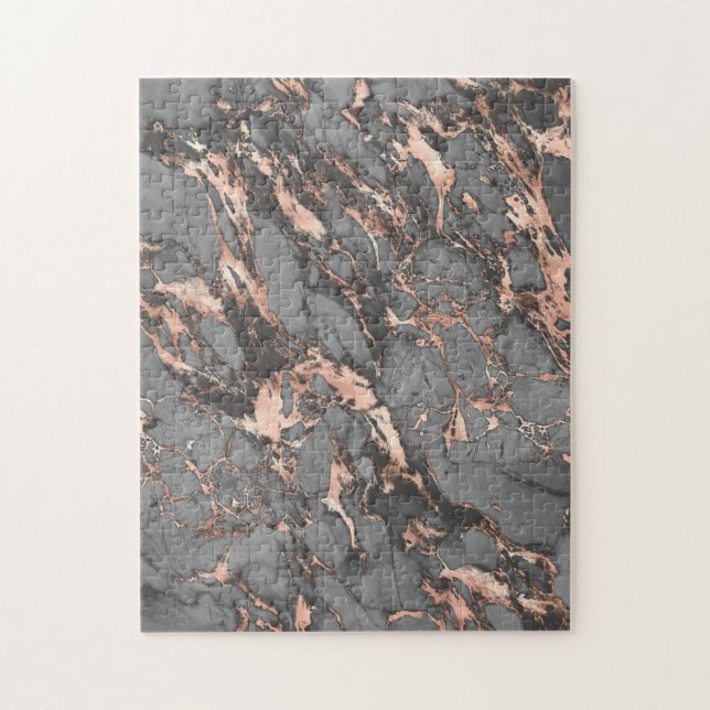 Grey gold rose marble modern design jigsaw puzzle (Vertical)