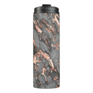 Grey gold rose marble modern design thermal tumbler
