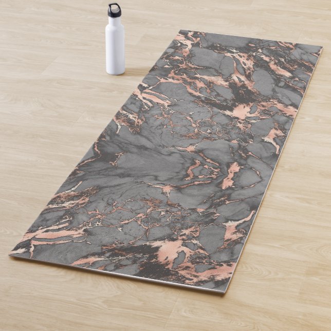 Grey gold rose marble modern design yoga mat (In Situ)