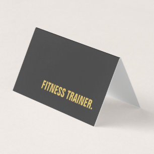 Grey & Gold Special Fitness Trainer Trendy Plain Business Card