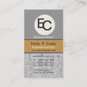 Grey Golden Monogram Corporation Appointment Card