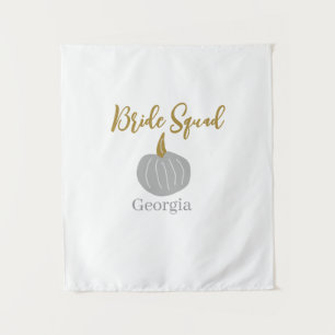 Grey golden pumpkin fall bride squad modern  tapestry