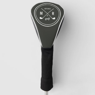 Grey Golf CLub personalised logo monogram Head Cover