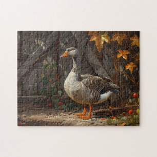 Grey Goose in the Barnyard Jigsaw Puzzle