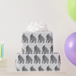 Grey Gorilla Design Any Colour Background Wrapping Paper