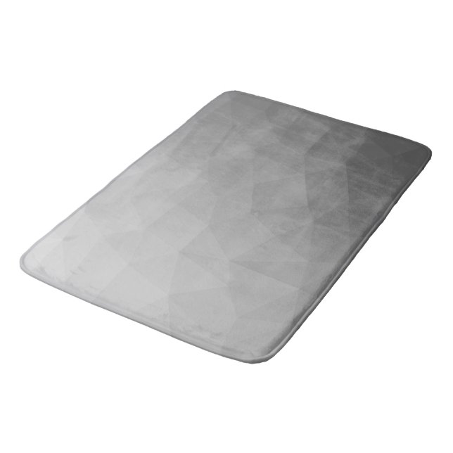 Grey Gradient Geometric Mesh Pattern Bath Mat (Angled)