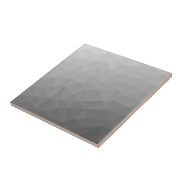 Grey Gradient Geometric Mesh Pattern Ceramic Tile (Side)