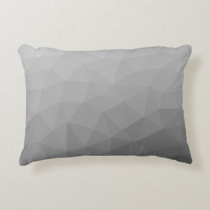 Grey Gradient Geometric Mesh Pattern Decorative Cushion