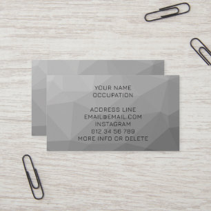 Grey Gradient Geometric Mesh Pattern Elegant Business Card