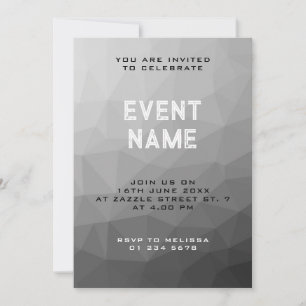Grey Gradient Geometric Mesh Pattern Invitation
