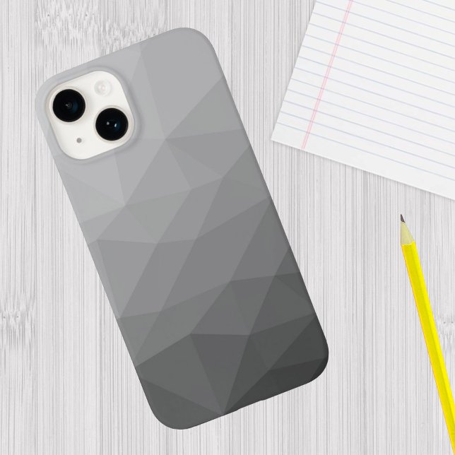 Grey Gradient Geometric Mesh Pattern iPhone Case (Creator Uploaded)