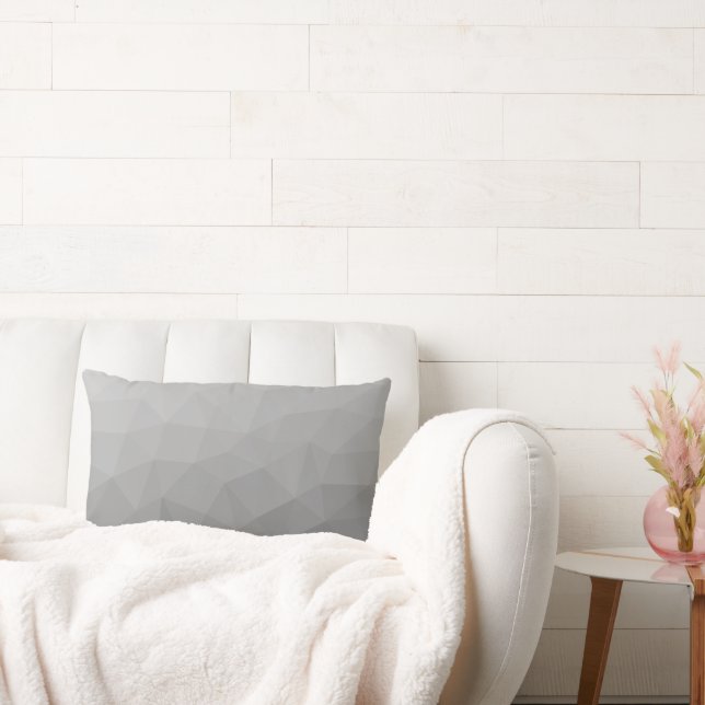Grey Gradient Geometric Mesh Pattern Lumbar Cushion (Couch)