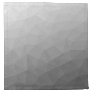 Grey Gradient Geometric Mesh Pattern Napkin