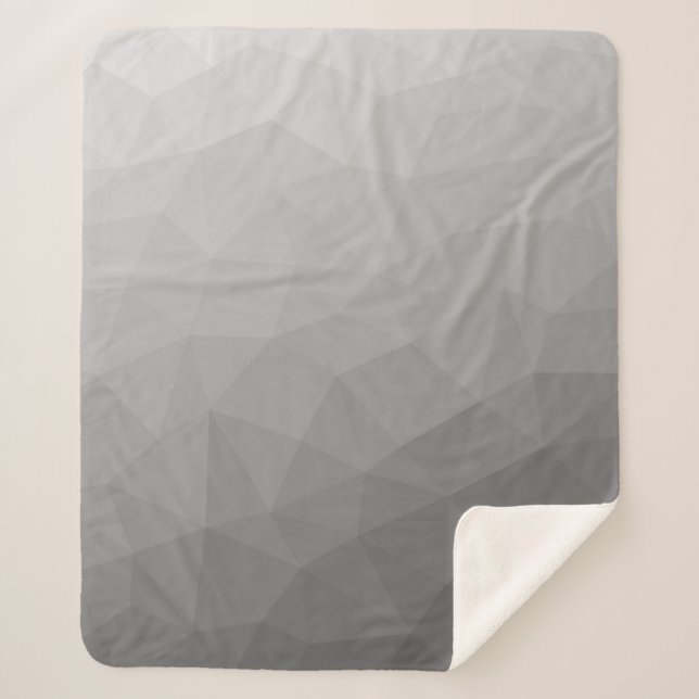 Grey Gradient Geometric Mesh Pattern Sherpa Blanket (Front)