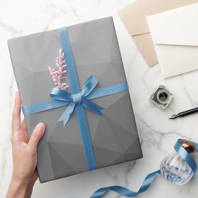 Grey gradient geometric mesh pattern wrapping paper (Gifting)