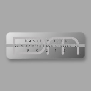Grey Gradient Modern Return Address Label