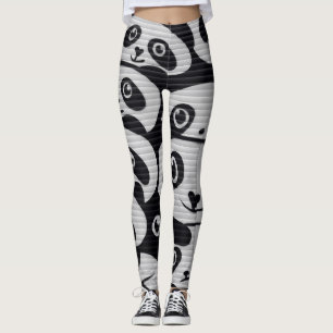Grey Graffiti Panda legging