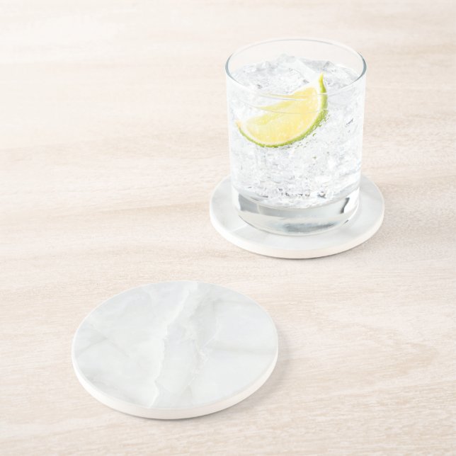 Grey Granite Brown Quartz Stone Natural Drink Coaster (Side)