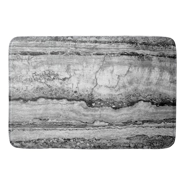Grey Granite marble | abstract stone pattern   Bath Mat (Front)