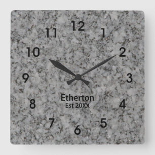 Grey Granite Style Pattern Acrylic Wall Clock