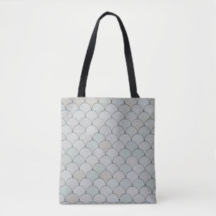 Grey graphic textile tote bag