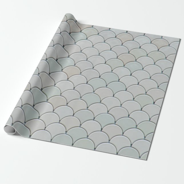 Grey graphic textile wrapping paper (Unrolled)