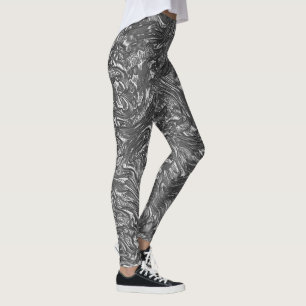 Grey graphite curved rough texture leggings
