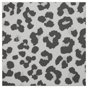 Grey Gray Ash Leopard Cheetah Animal Print Pattern Fabric