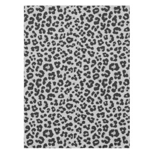Grey Gray Ash Leopard Cheetah Animal Print Pattern Tablecloth
