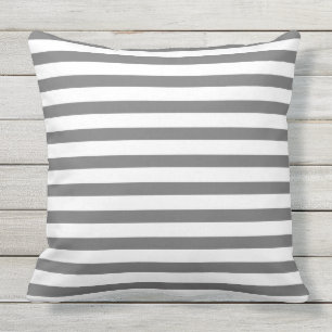Grey Gray Cool Stripes Cushion
