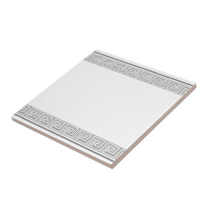 Grey Grecian Frieze Pattern Ceramic Tile