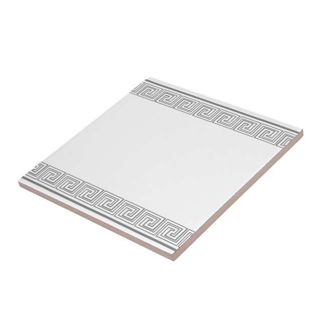 Grey Grecian Frieze Pattern Ceramic Tile (Side)