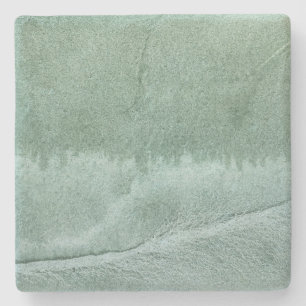 Grey-green abstraction stone coaster