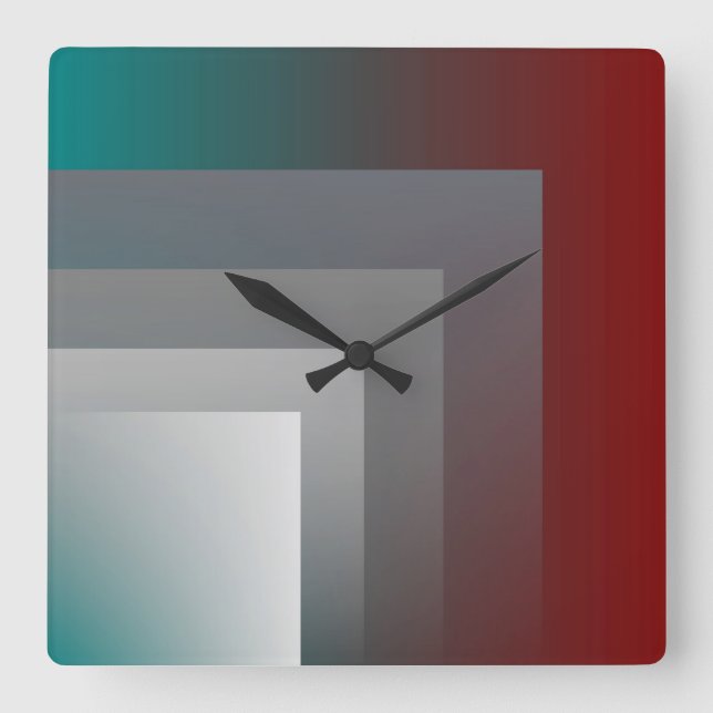 grey green burgundy clock (Front)