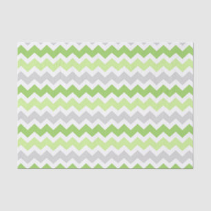 Grey Green Chevron Pattern Tissue Paper
