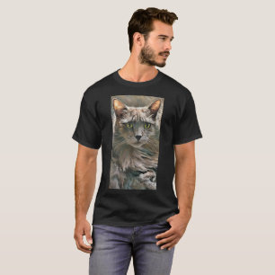 Grey Green Eyed Cat T-Shirt