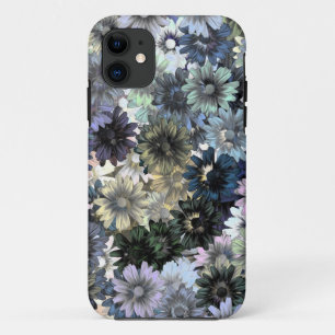 Grey green floral pattern iPhone 11 case
