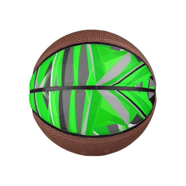 Grey-green geometry mini basketball (Front)
