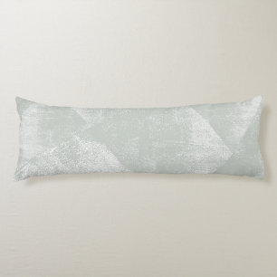 Grey Green Minimal Geometric Ink Texture Body Cushion
